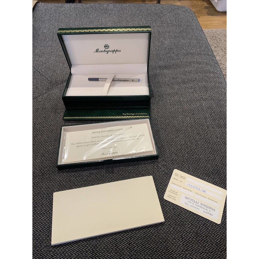 MONTEGRAPPA ROLLERBALL PEN BOX Only 2003 Paperwork & Warranty Card
